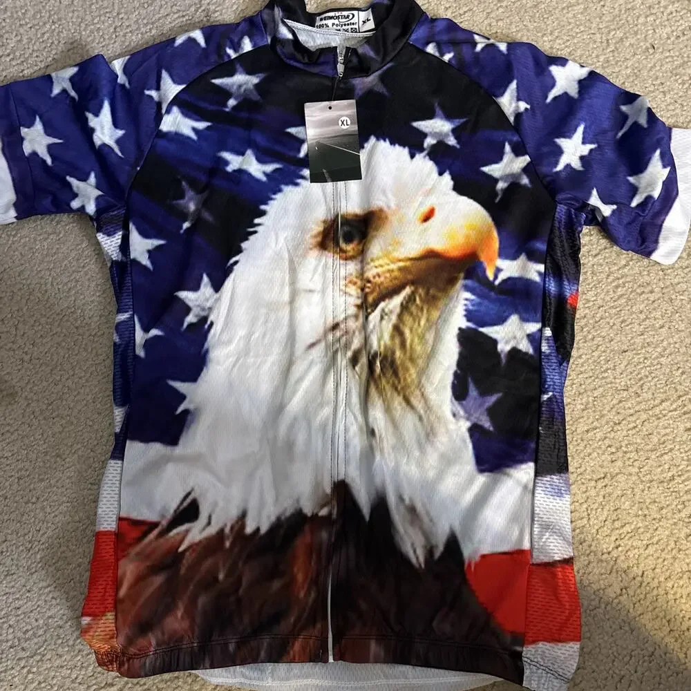 Weimostar Bald Eagle Cycling Shirt Men’s XL NWT - Picture 3 of 4